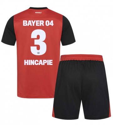 Bayer Leverkusen Piero Hincapie #3 Primera Equipación Niños 2024-25 Manga Corta (+ Pantalones cortos)